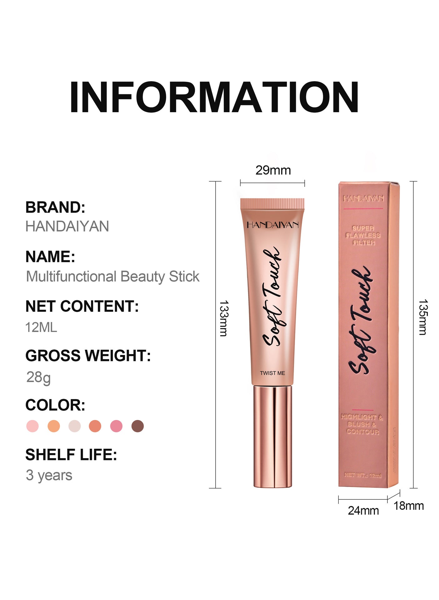 Kit de Contorno, Rubor e Iluminador H3012 – Acabado Natural