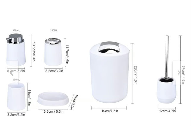 Set de Accesorios para Baño 6 en 1 – Diseño Moderno