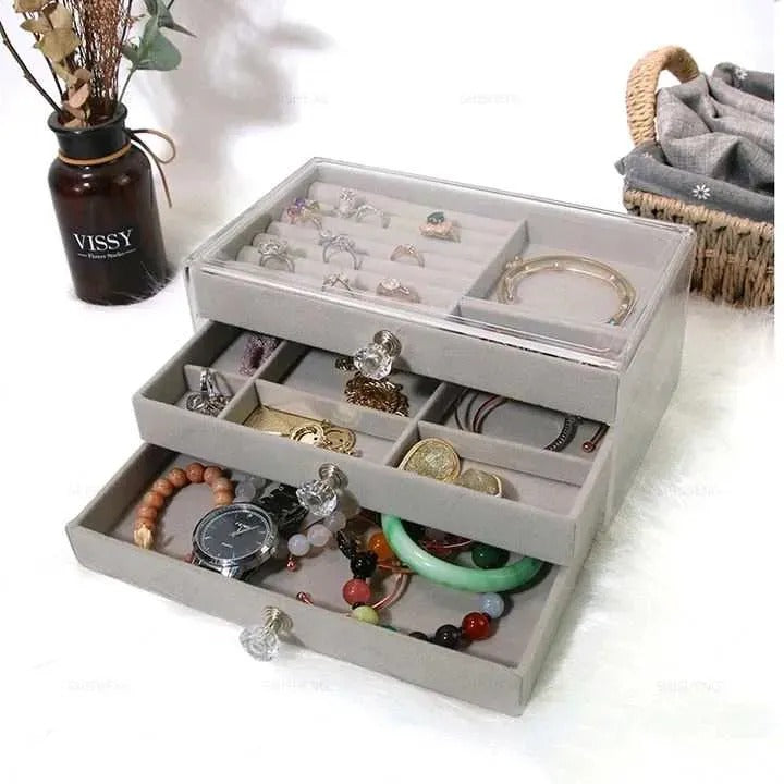 Joyero Organizador Acrílico con Cajones – Anillos, Aretes y Collares