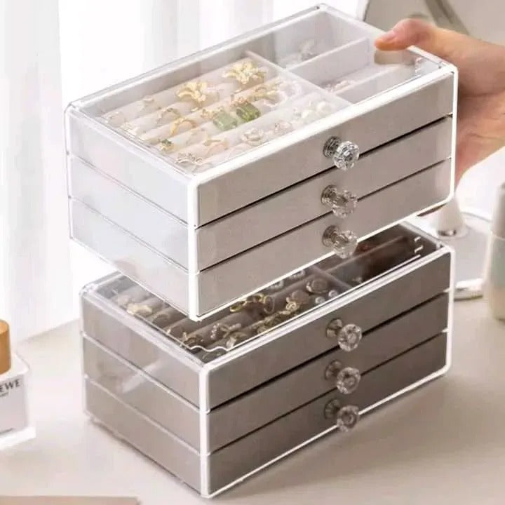 Joyero Organizador Acrílico con Cajones – Anillos, Aretes y Collares
