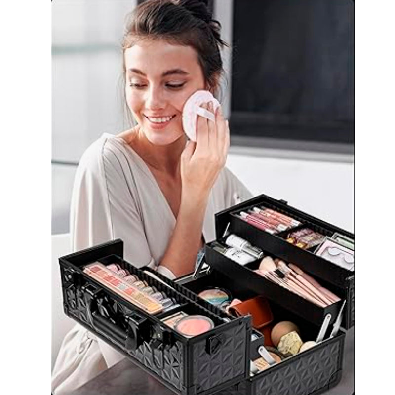 Estuche Organizador de Maquillaje Profesional de Aluminio