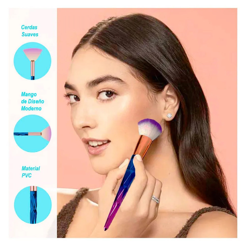 Set de Brochas de Maquillaje Multicolor – 10 Piezas