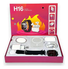 Set Smartwatch H16 + Audífonos Inalámbricos con Base de Carga