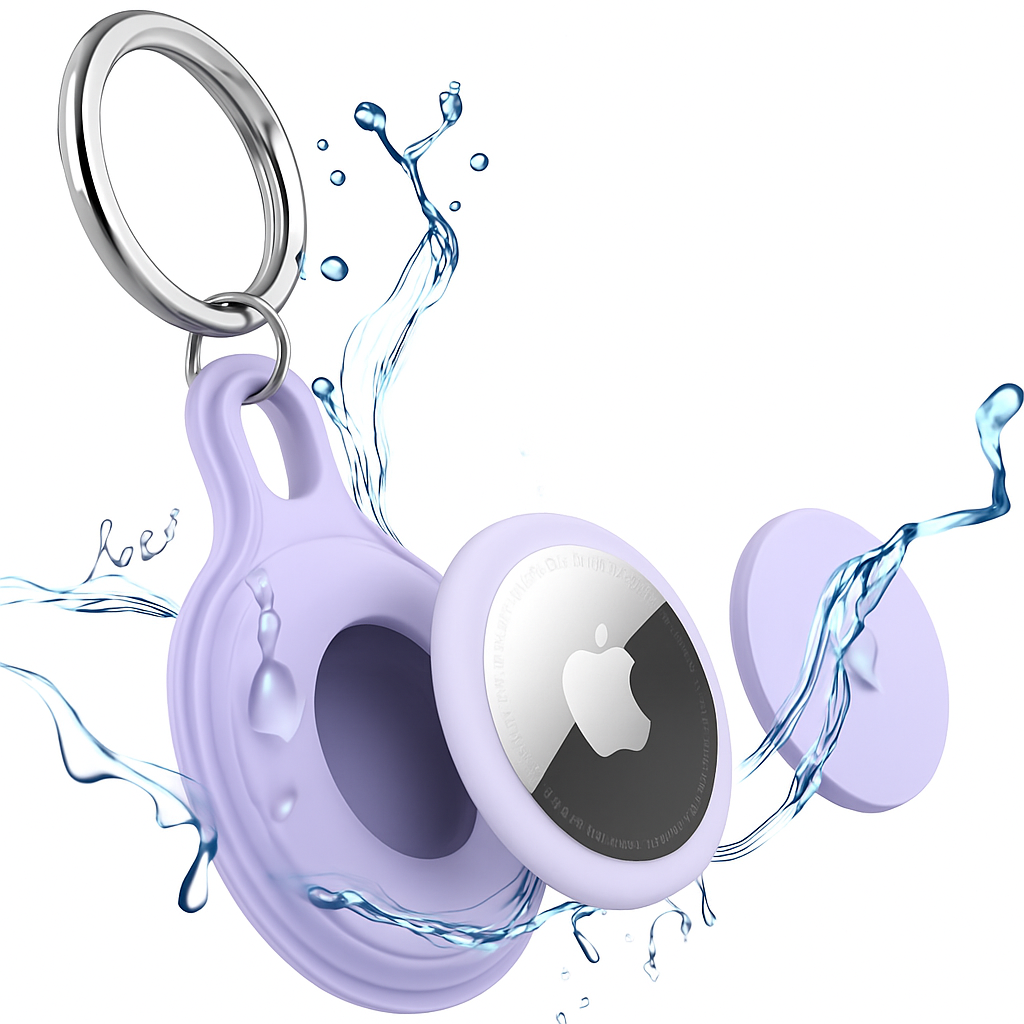 Funda Protectora Impermeable para Apple AirTag con Llavero de Seguridad