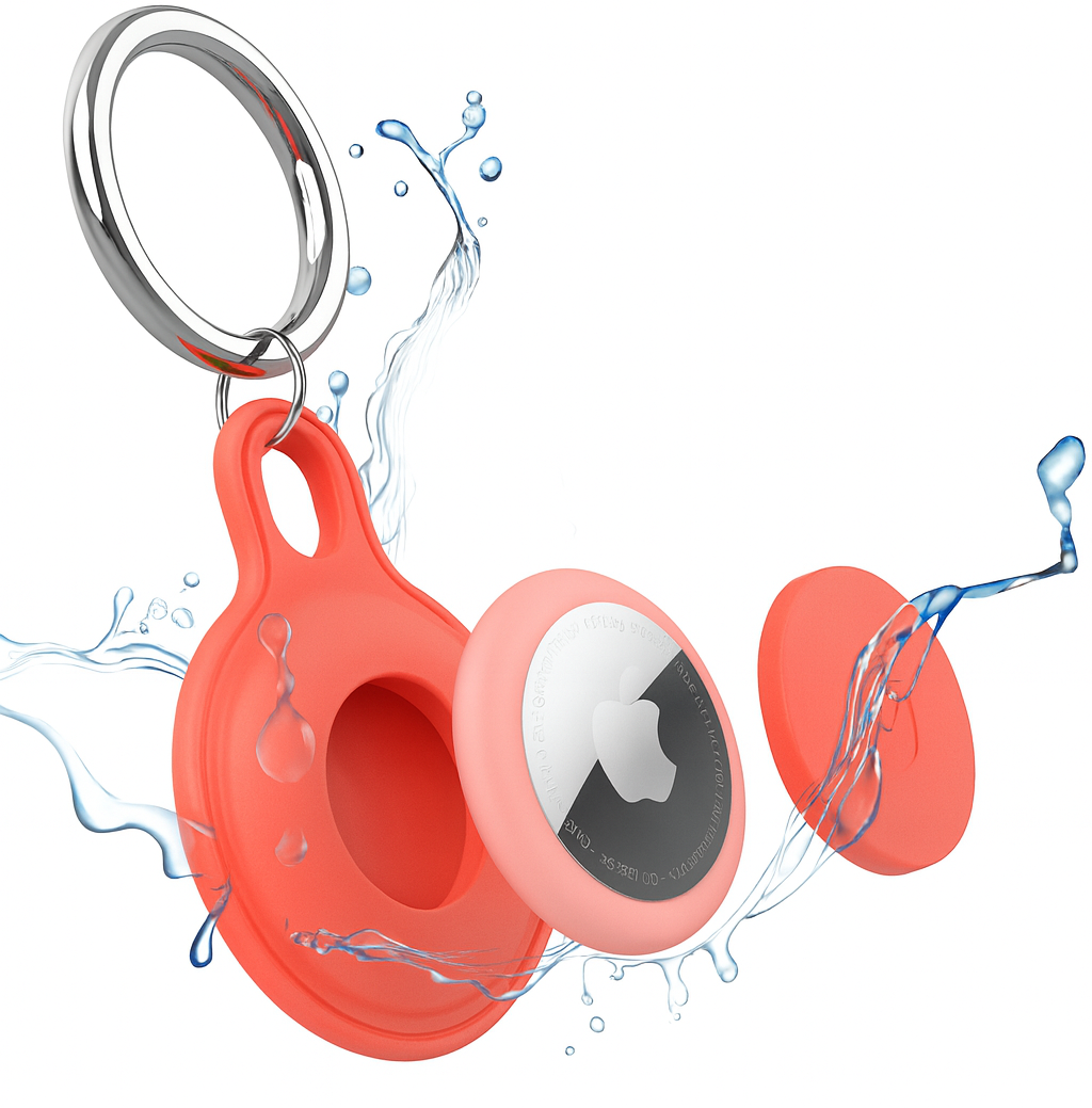 Funda Protectora Impermeable para Apple AirTag con Llavero de Seguridad