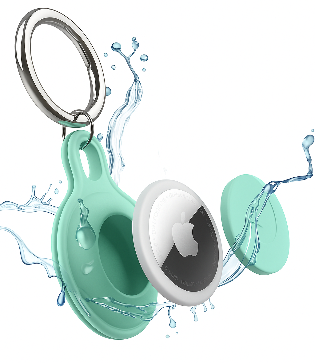 Funda Protectora Impermeable para Apple AirTag con Llavero de Seguridad