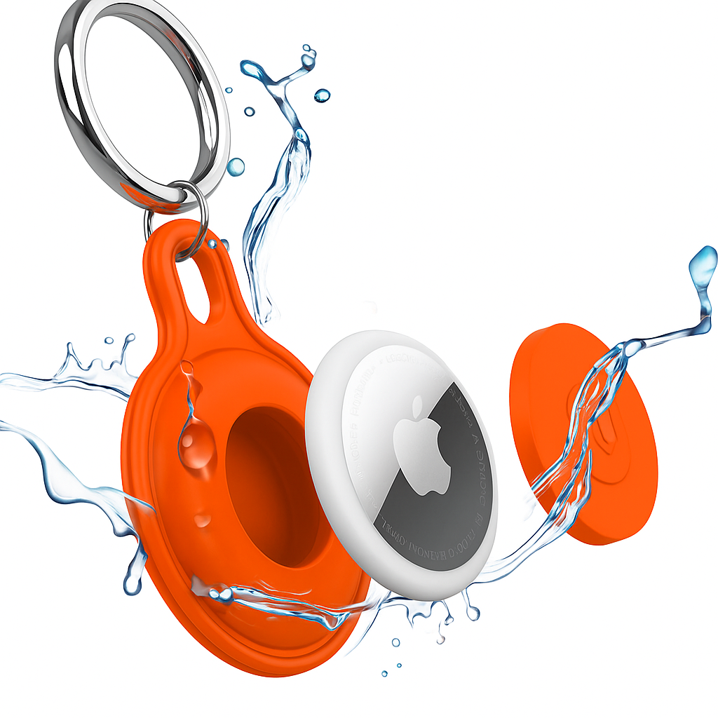 Funda Protectora Impermeable para Apple AirTag con Llavero de Seguridad