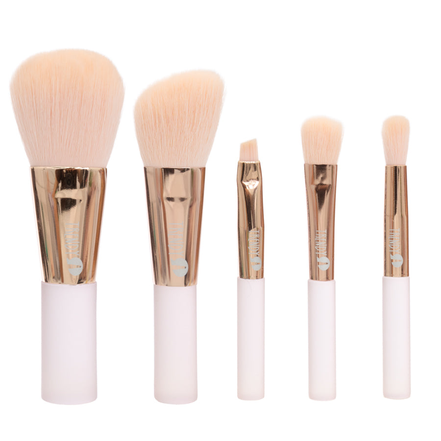 Kit de Brochas Cristal Trendy – 5 Piezas con Estuche