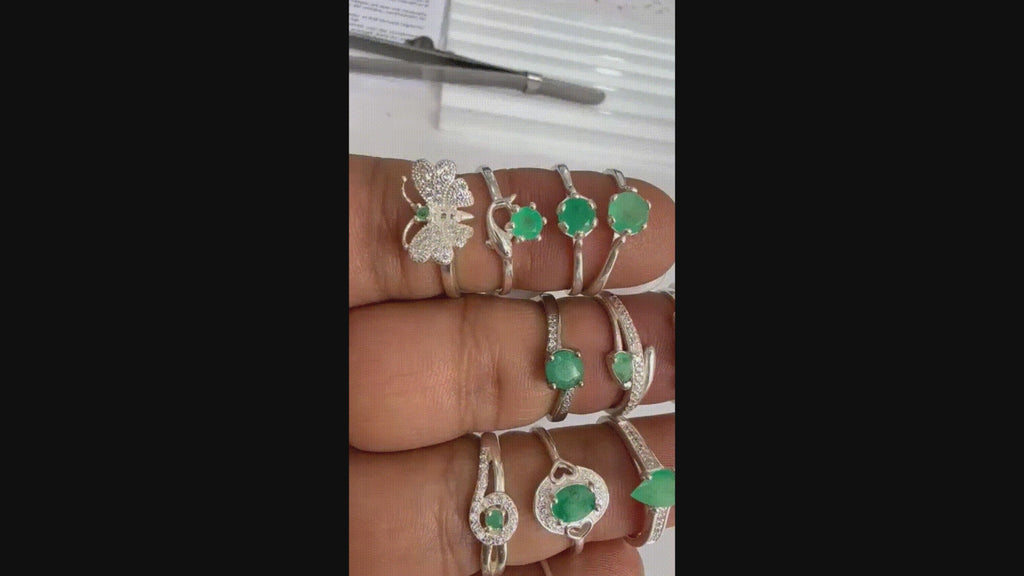Anillos de Plata 925 con Esmeralda Natural Colombiana