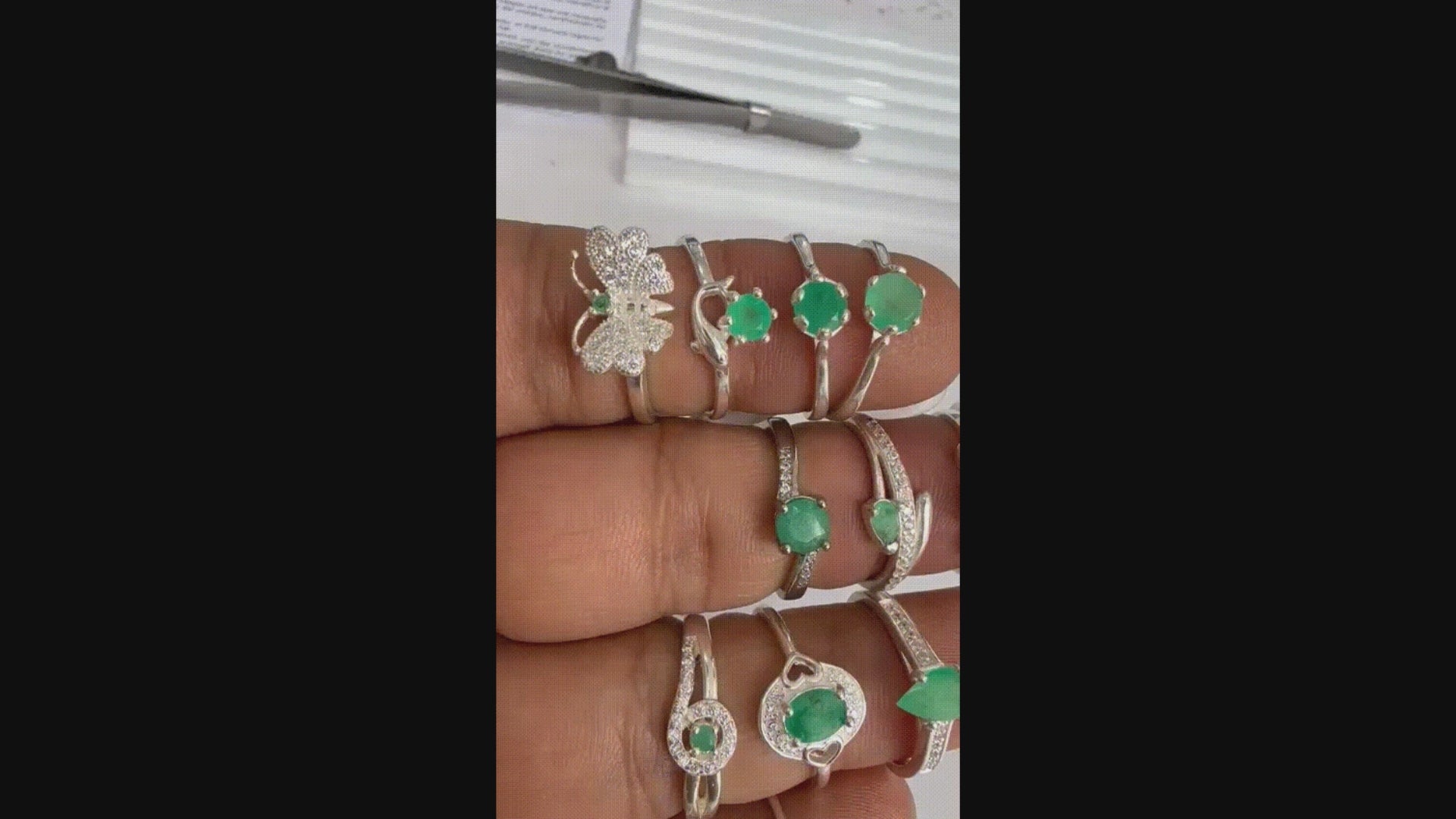 Anillos de Plata 925 con Esmeralda Natural Colombiana