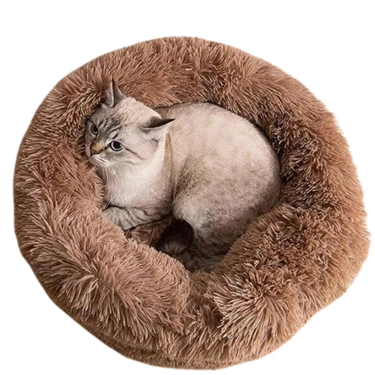 Cama Tipo Dona de Peluche para Mascotas – Súper Confort